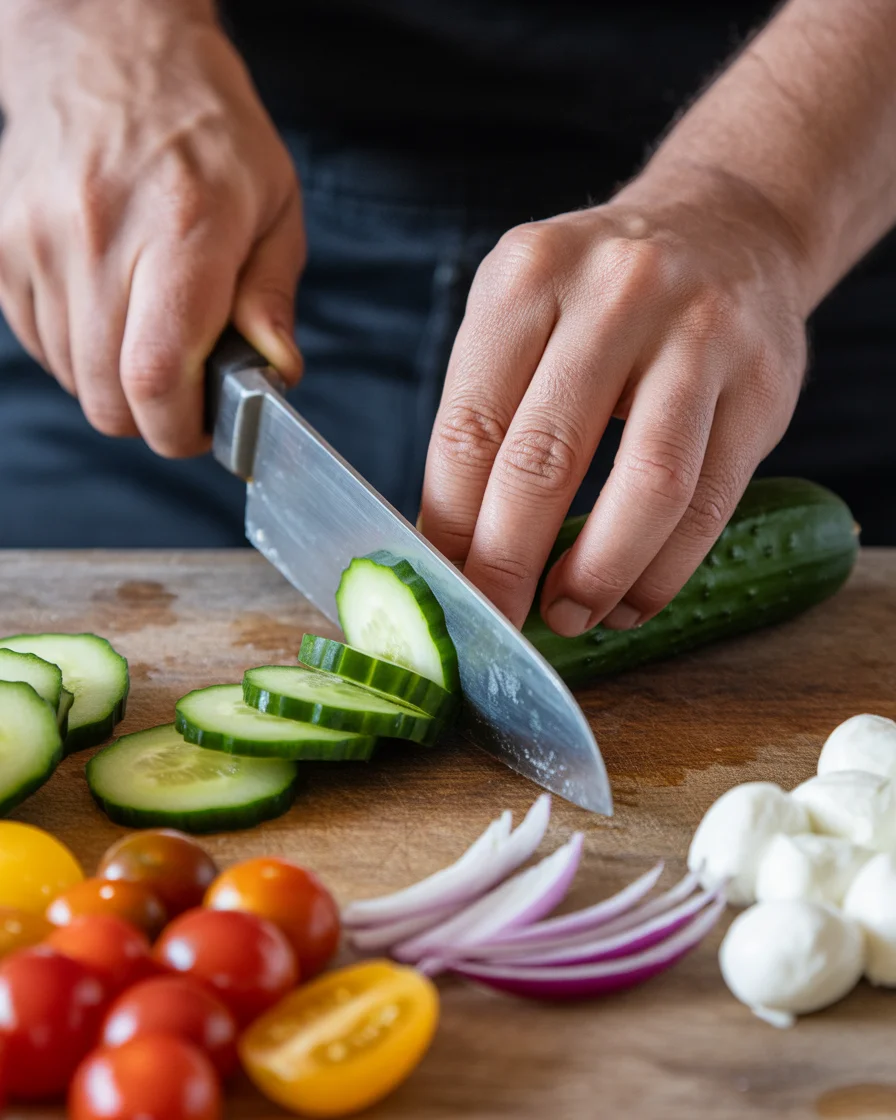 Fresh and Easy Cucumber Caprese Salad