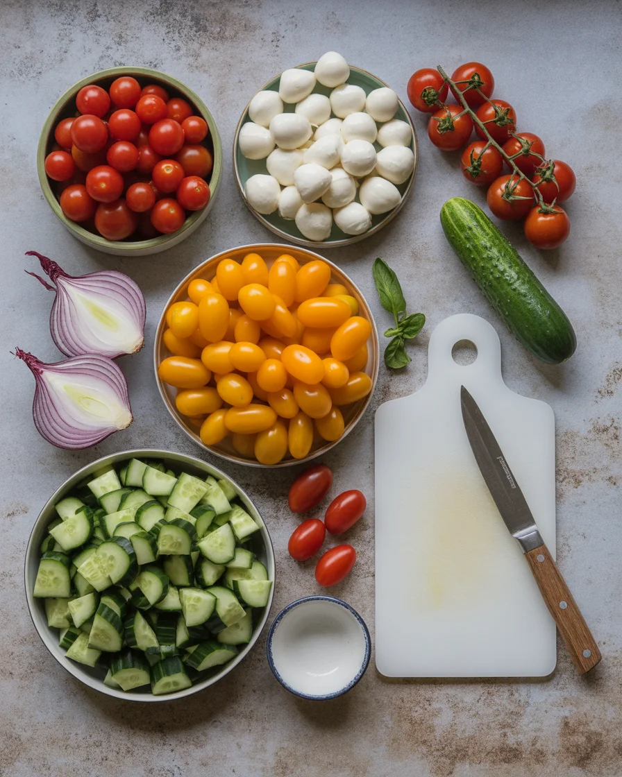 Fresh and Easy Cucumber Caprese Salad