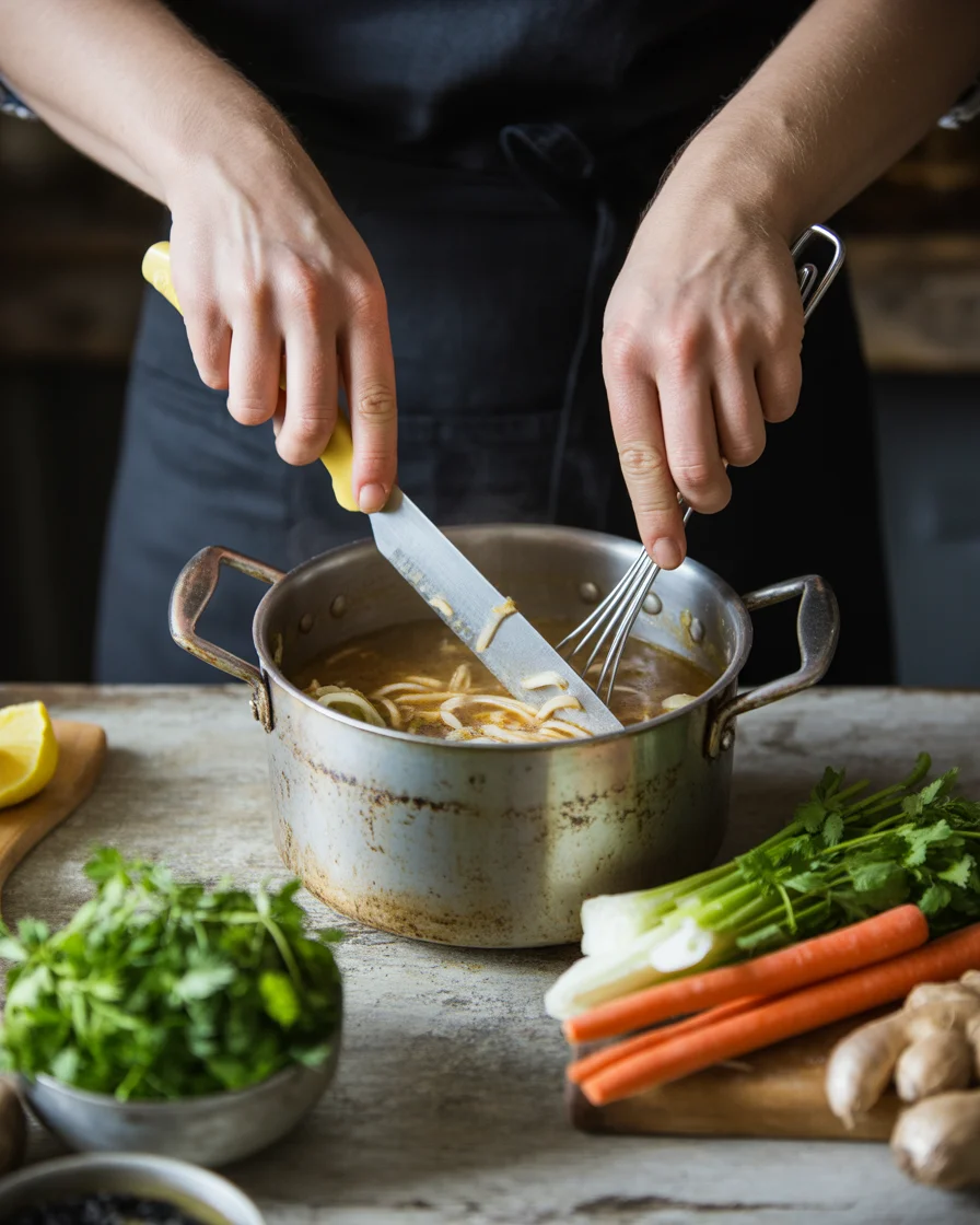 Classic Ginger Garlic Chicken Noodle Soup