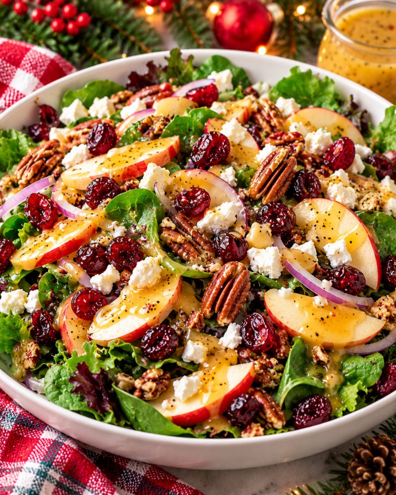 Christmas Salad with Honey Mustard Dressing