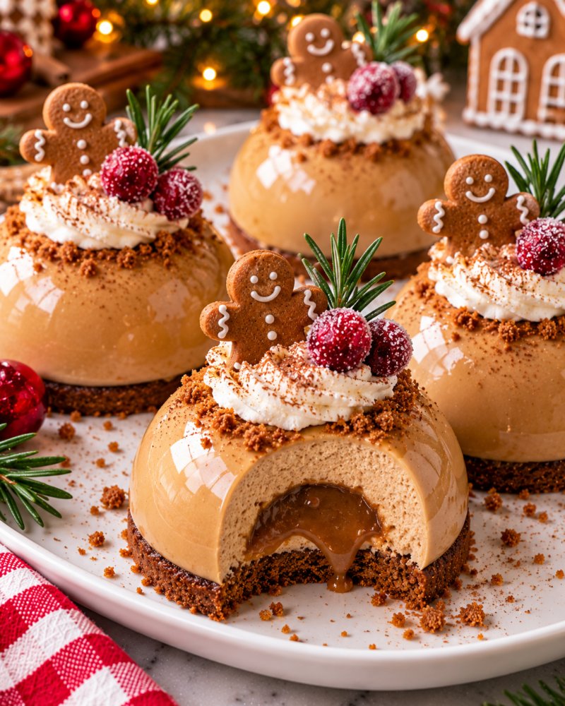 Gingerbread Latte Mousse Domes Recipe