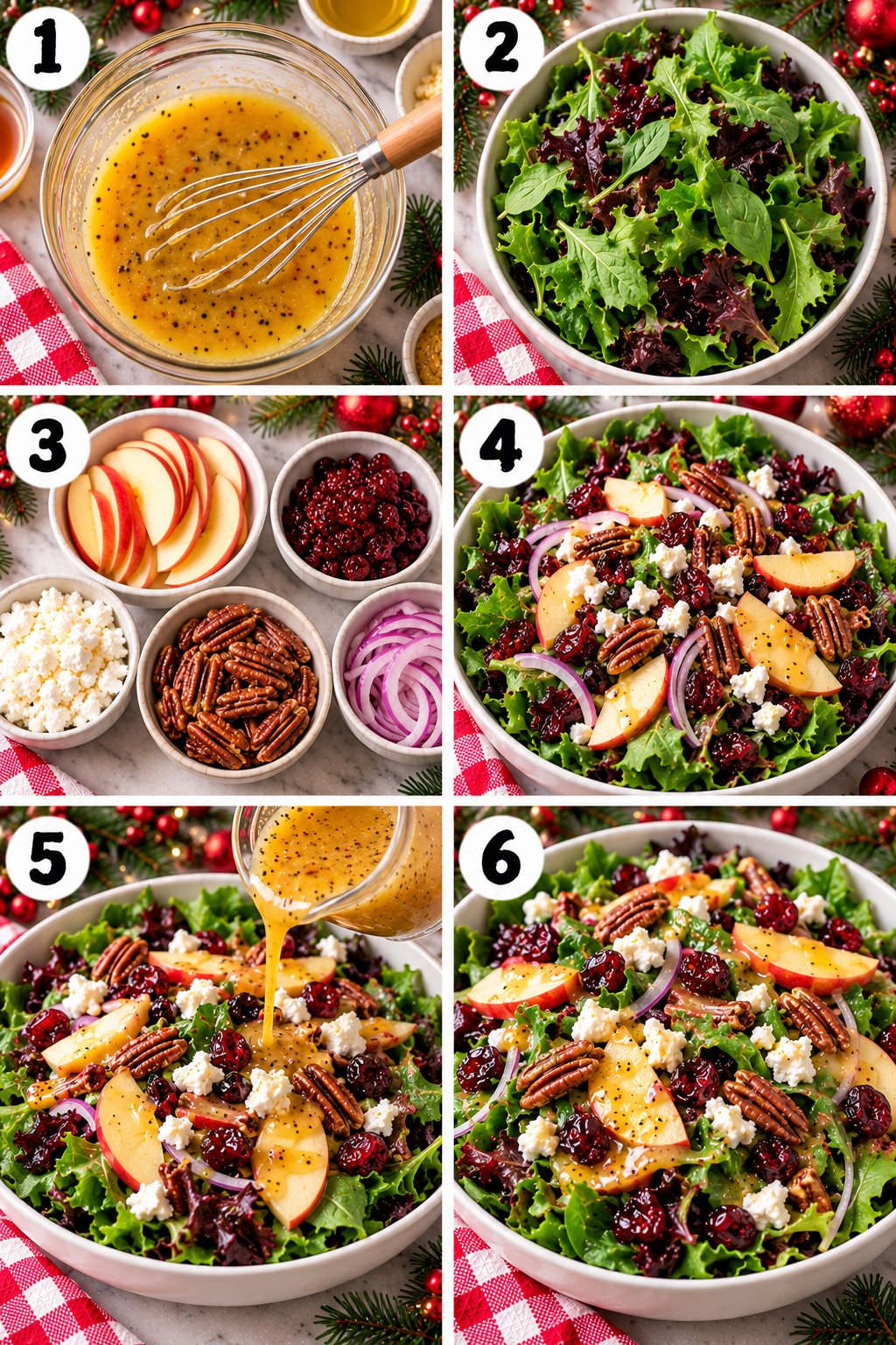 Christmas Salad with Honey Mustard Dressing