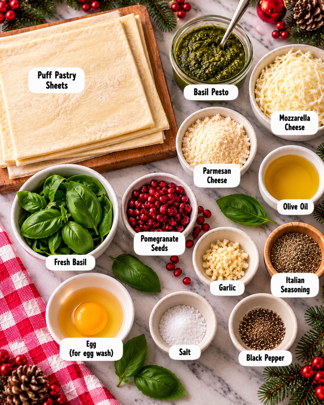 Basil Pesto Puff Pastry Christmas Tree Recipe