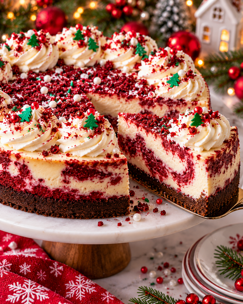 Christmas Red Velvet Cheesecake Recipe