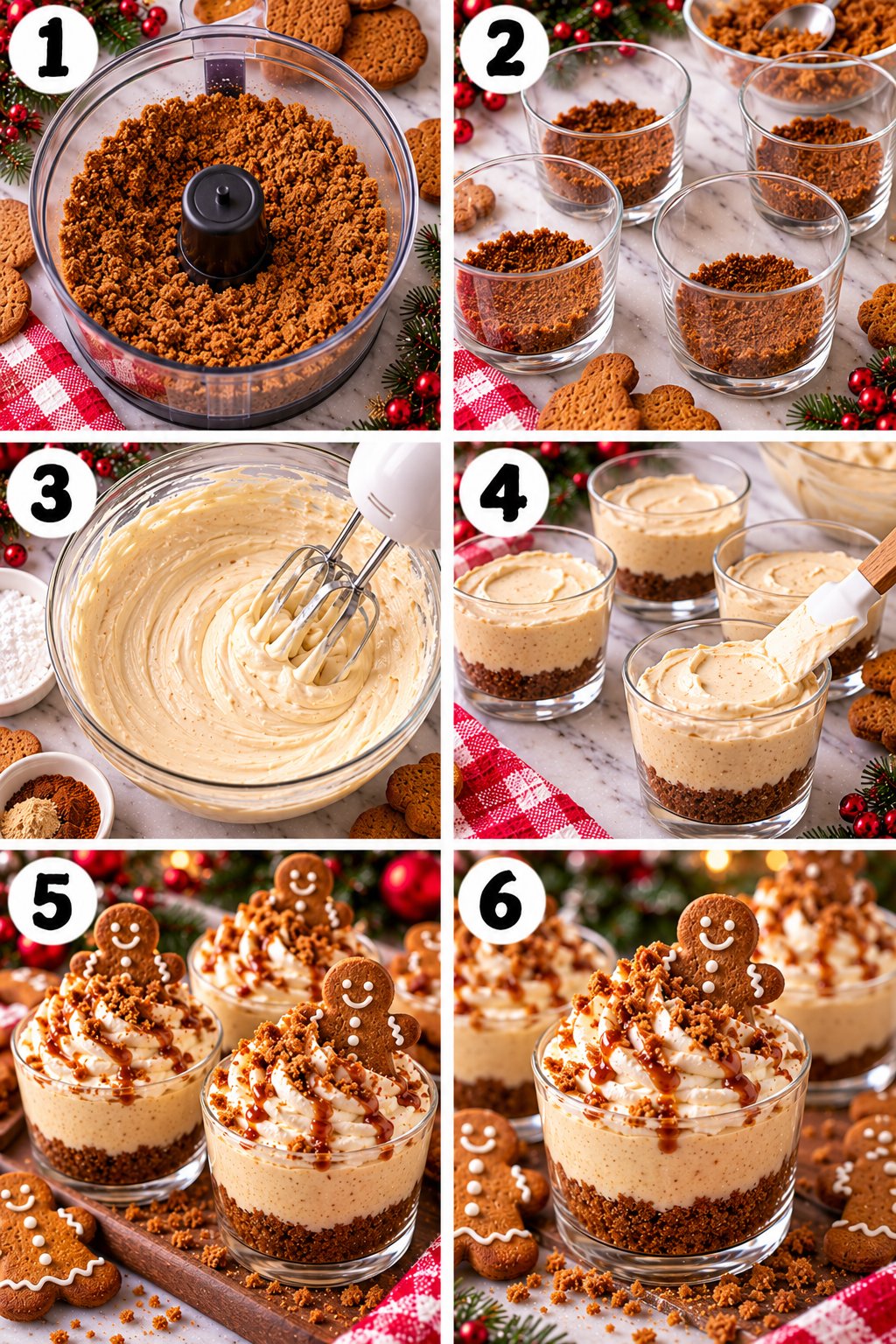 No-Bake Gingerbread Cheesecake Cups Recipe