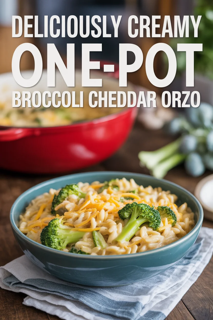Creamy One-Pot Broccoli Cheddar Orzo