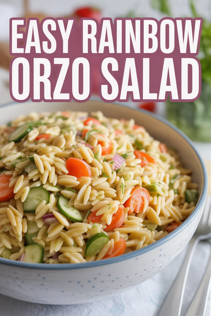 Easy Rainbow Orzo Salad