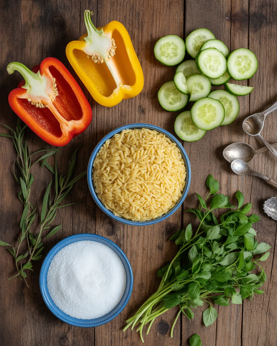 Easy Rainbow Orzo Salad