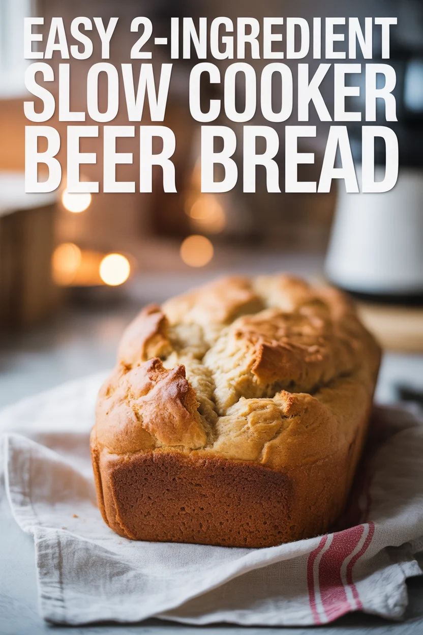 Easy 2-Ingredient Slow Cooker Beer Bread