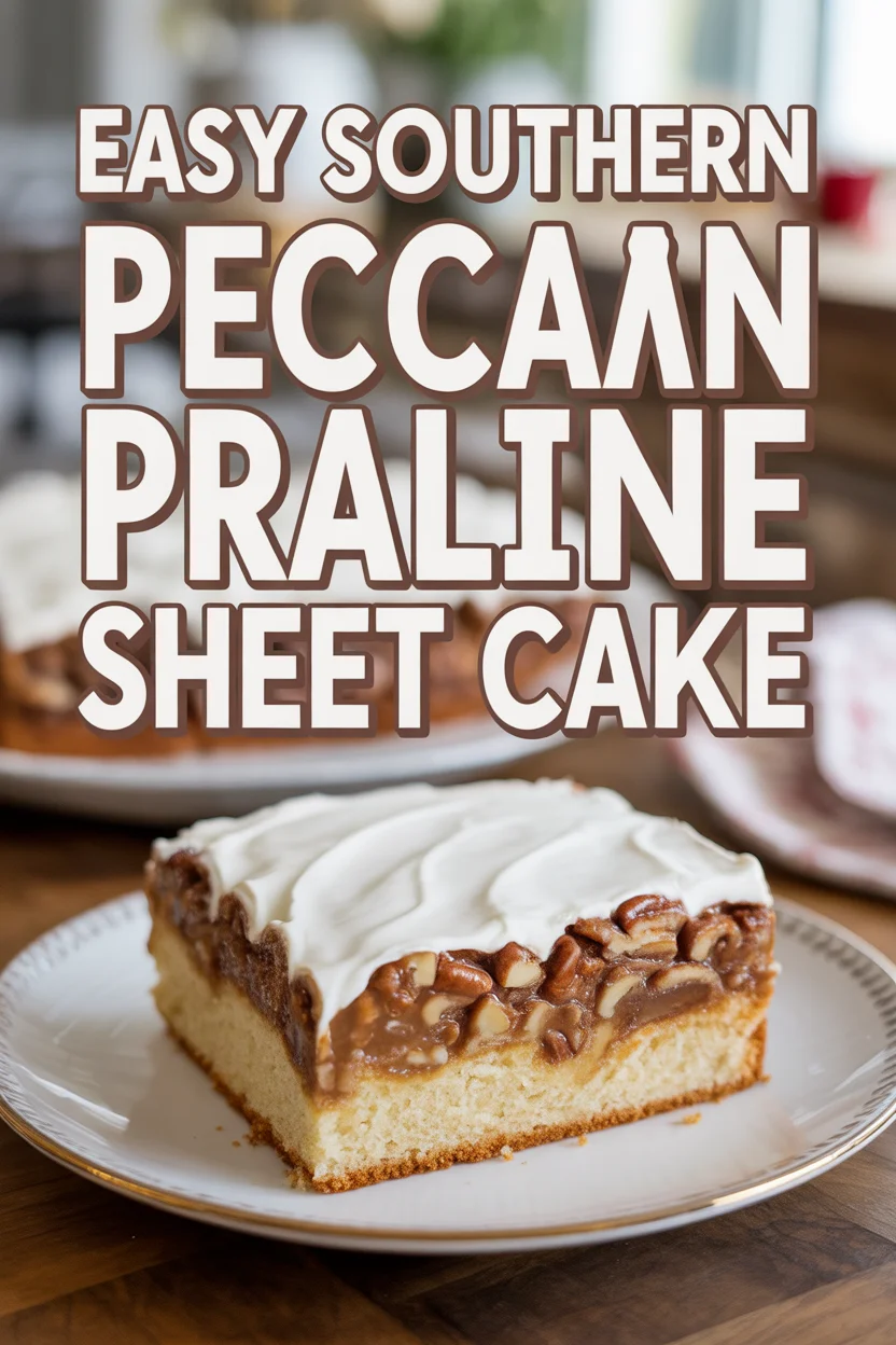 Easy Southern Pecan Praline Sheet Cake