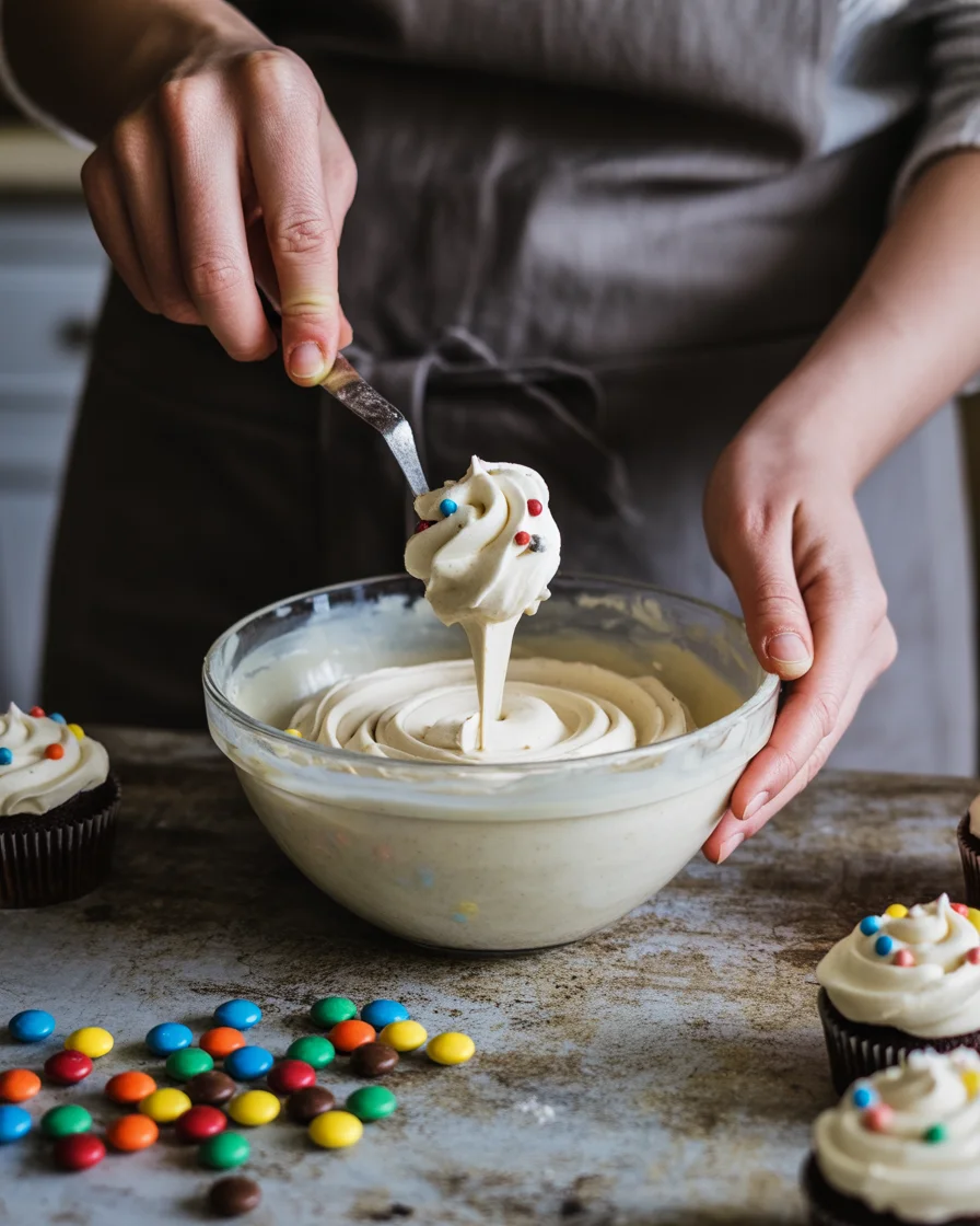 Easy Twinkling Christmas Light Cupcakes