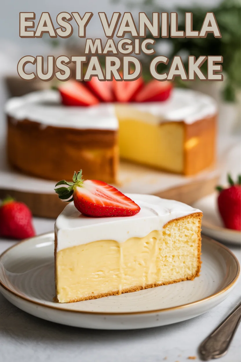 Easy Vanilla Magic Custard Cake