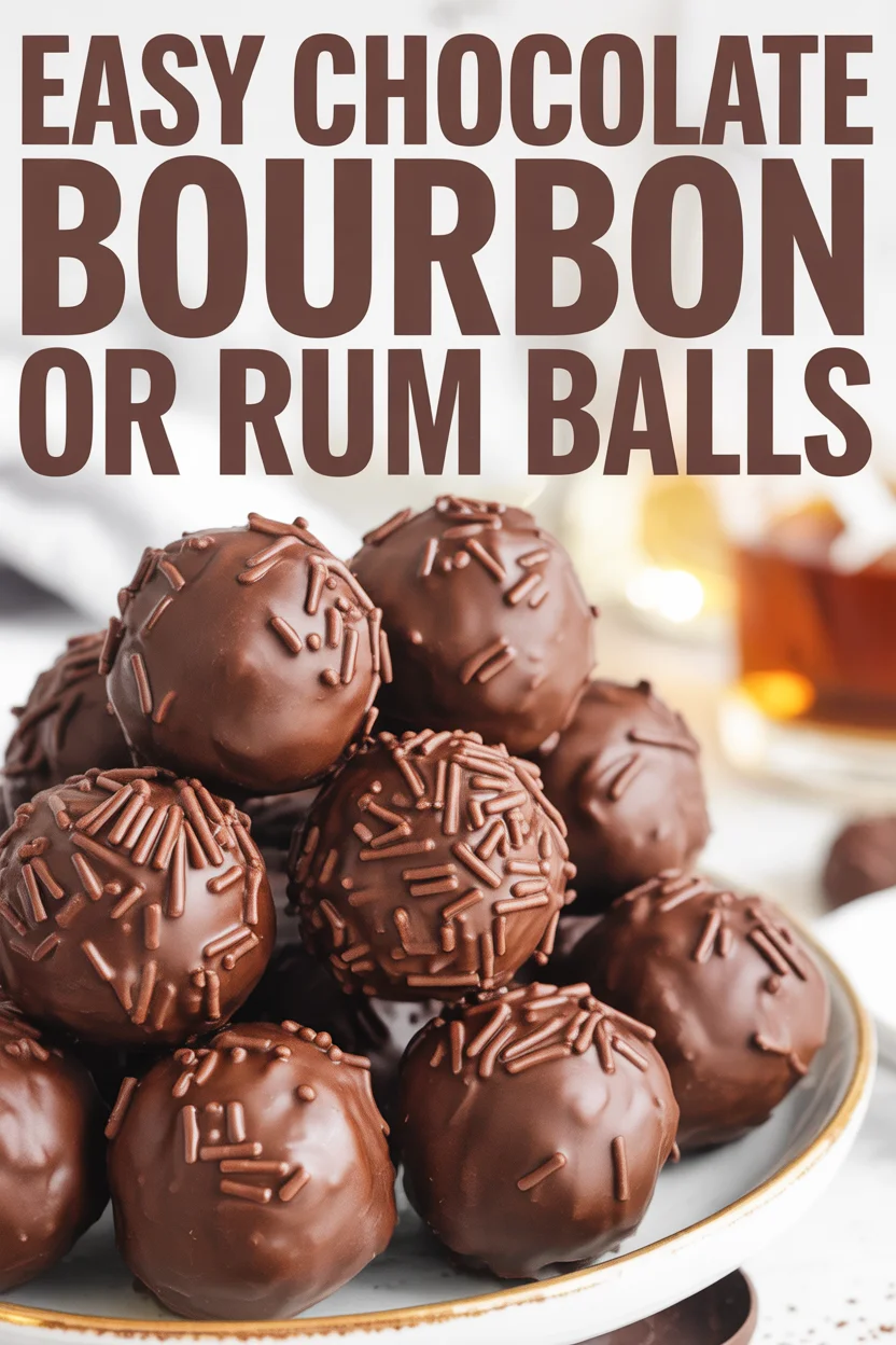 Easy Chocolate Bourbon or Rum Balls