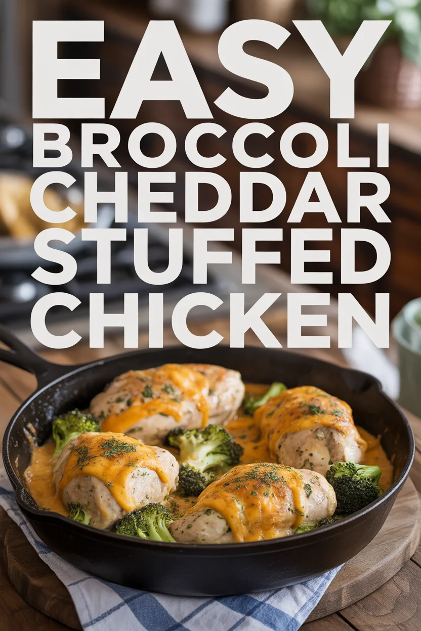 Easy Broccoli Cheddar Stuffed Chicken