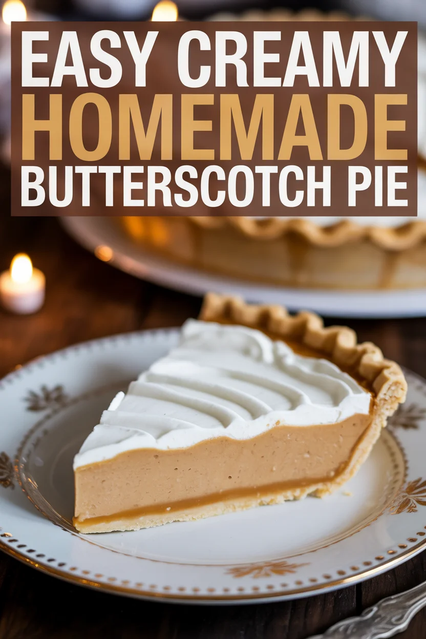 Easy Creamy Homemade Butterscotch Pie