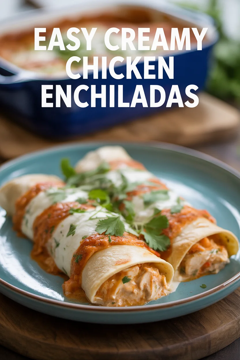 Easy Creamy Chicken Enchiladas