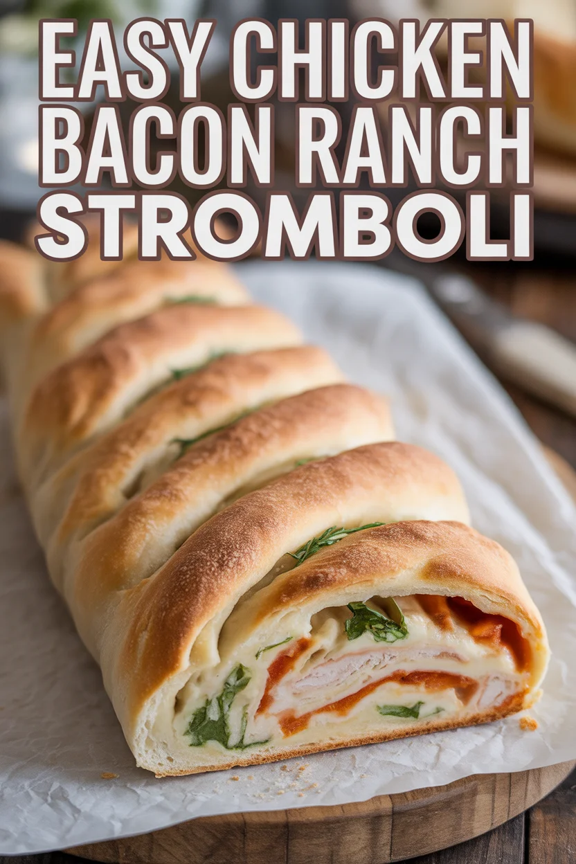 Easy Chicken Bacon Ranch Stromboli
