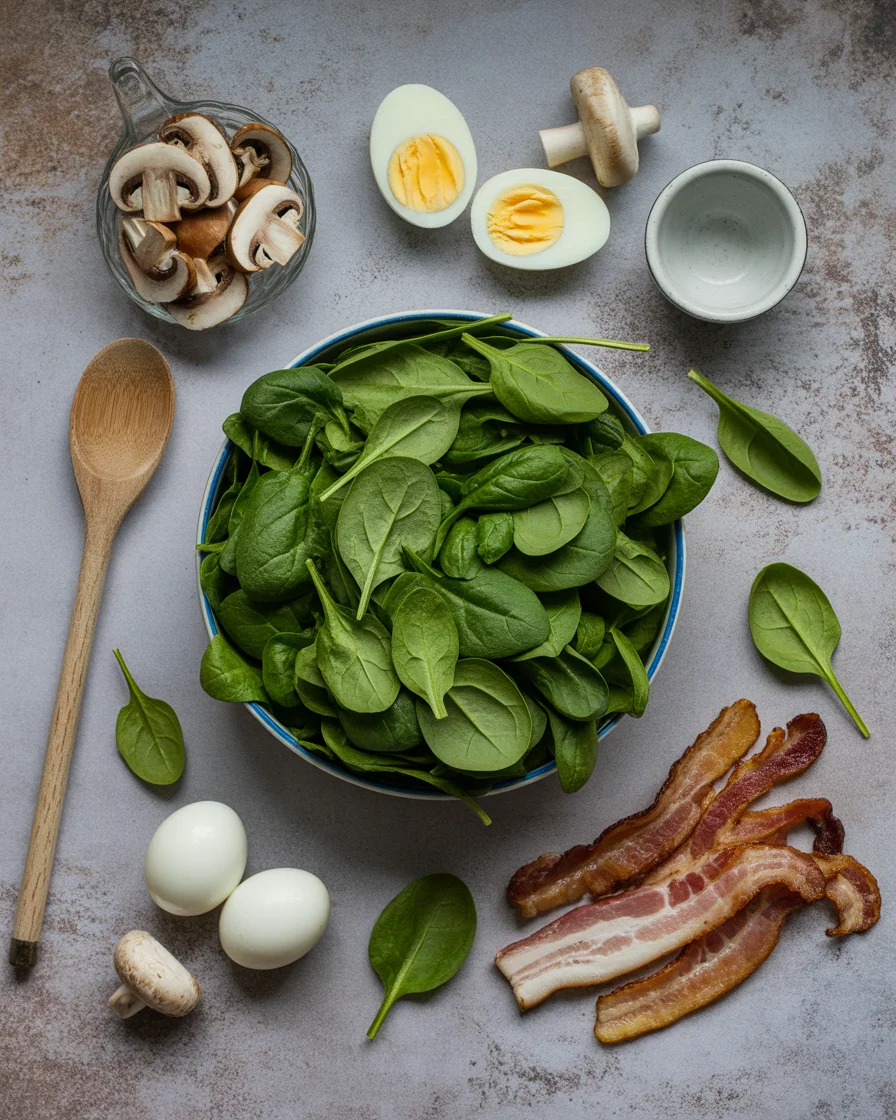 Spinach Salad with Warm Bacon Dressing