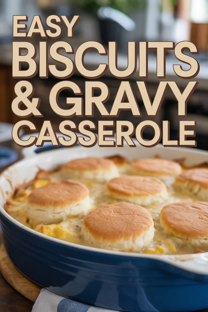 Easy Biscuits & Gravy Casserole