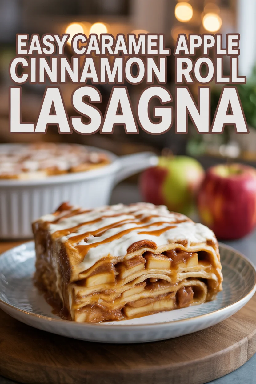 Easy Caramel Apple Cinnamon Roll Lasagna