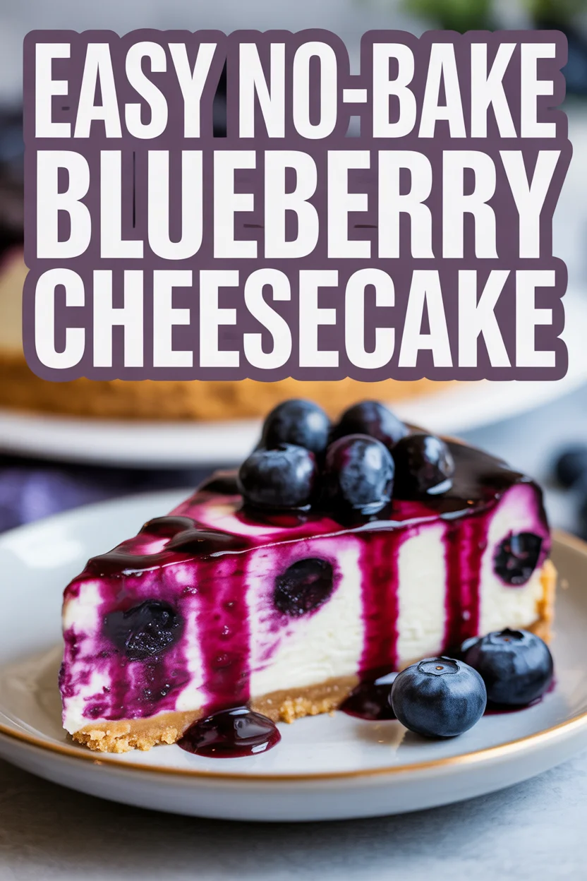 Easy No-bake blueberry cheesecake