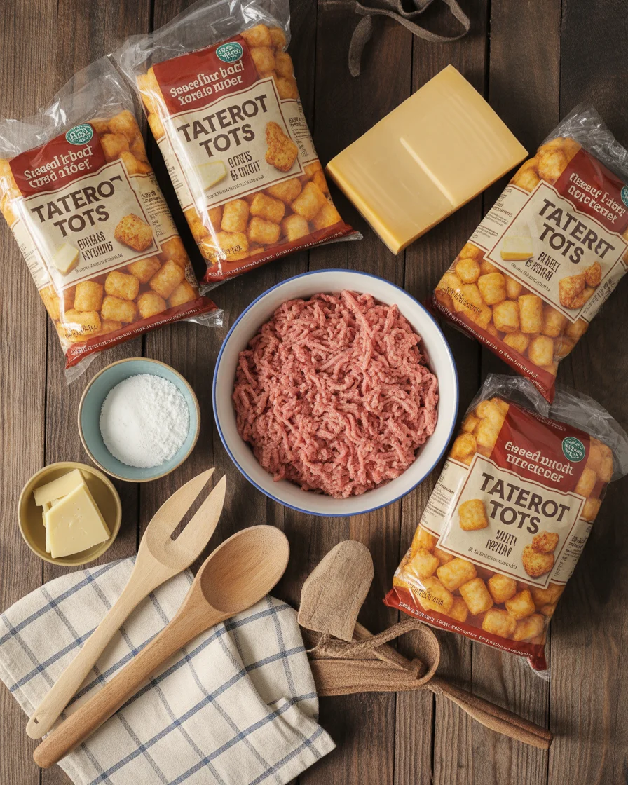 Easy Cheesy Tater Tot Casserole