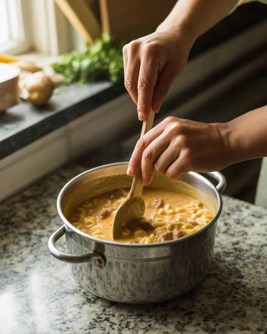Easy Creamy Parmesan Italian Sausage Ditalini Soup