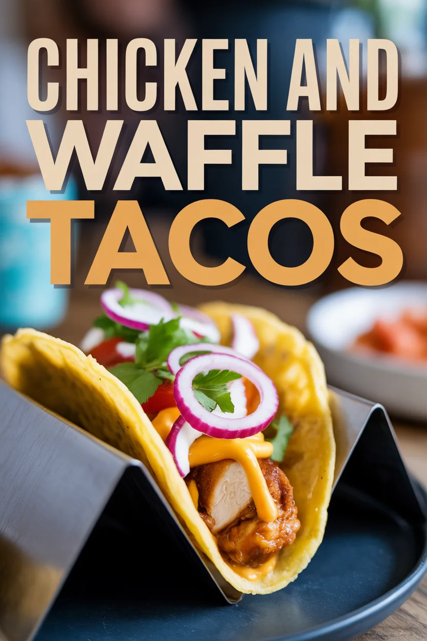 Chicken and waffle tacos