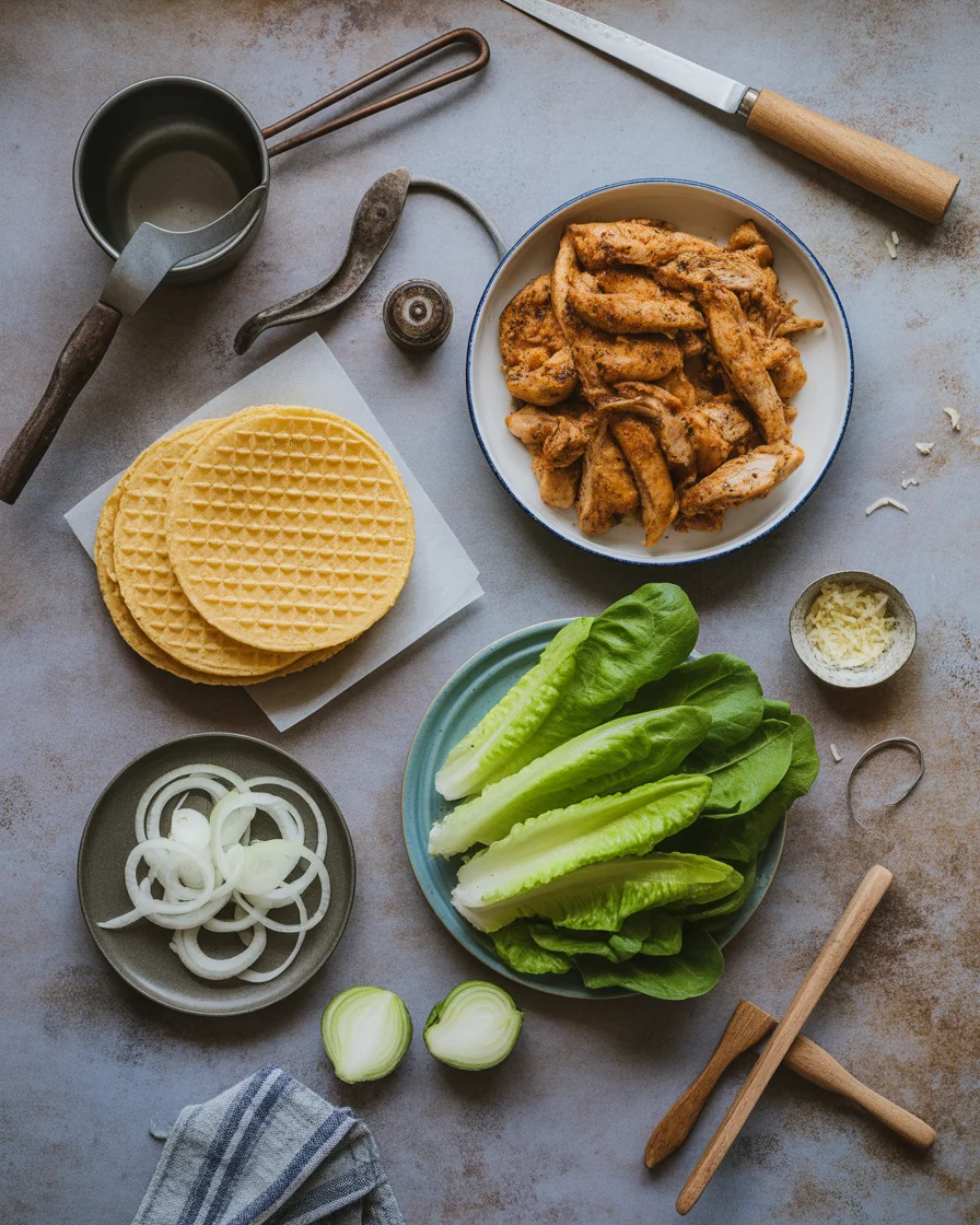 Chicken and waffle tacos