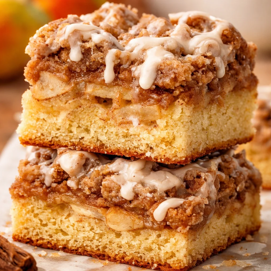 Delicious Apple Coffee Cake with cinnamon sugar and crumb topping
