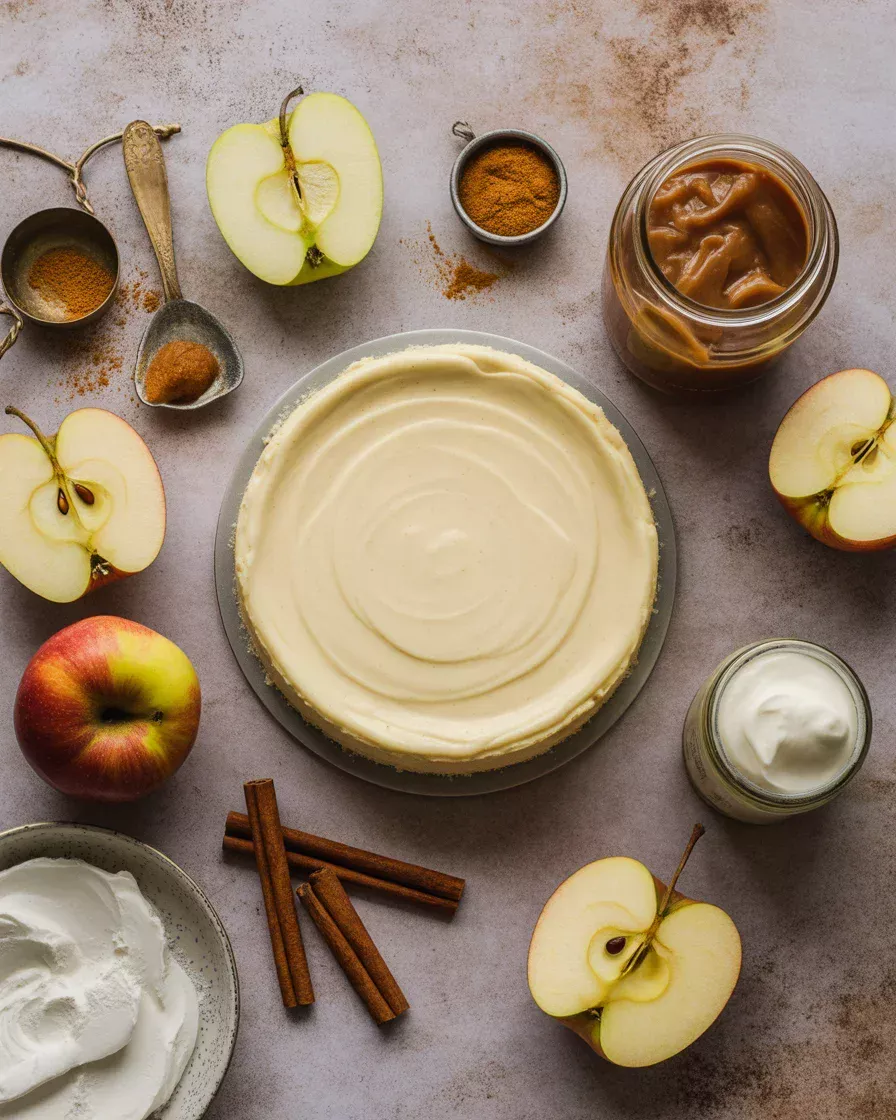 Apple Crisp Cheesecake with Caramel Crunch