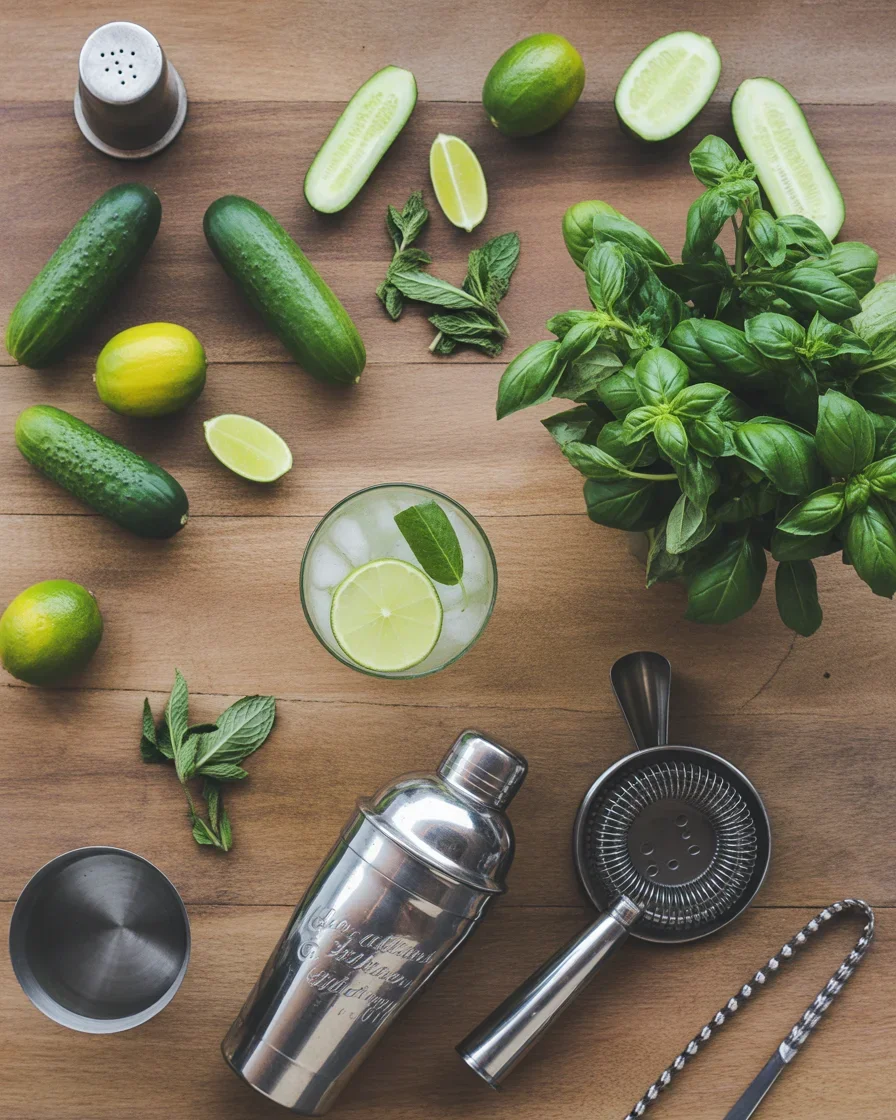 Basil Cucumber Gin Cooler