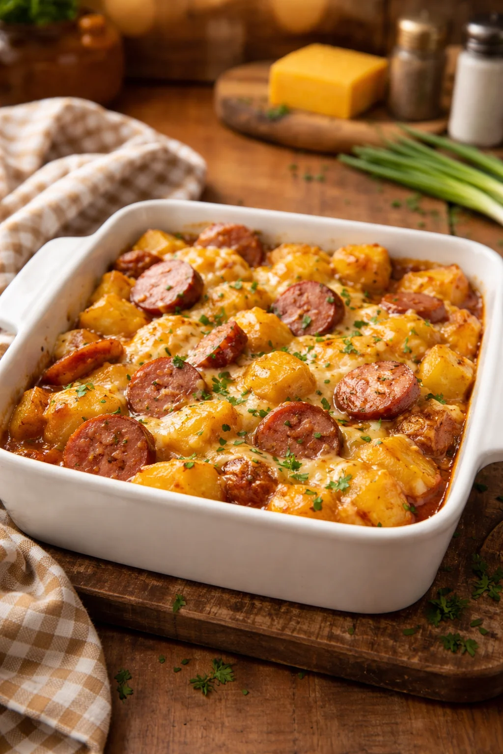 Cheesy Ranch Potatoes and Smoked Sausage