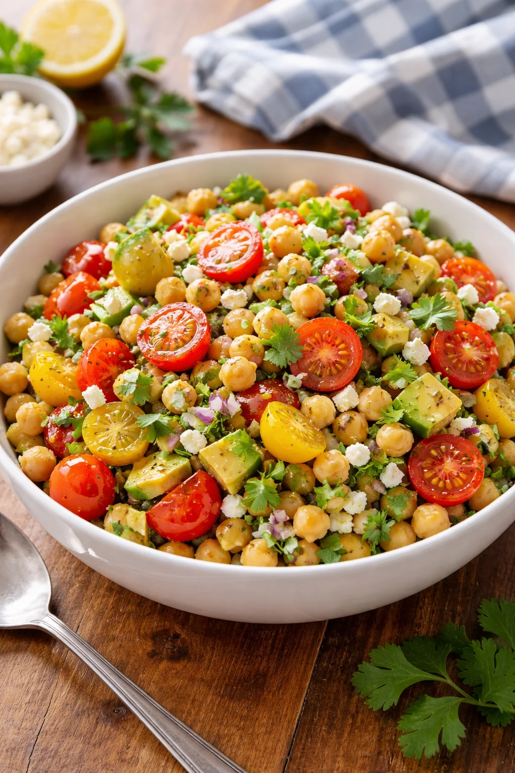 Chickpea Feta Avocado Salad