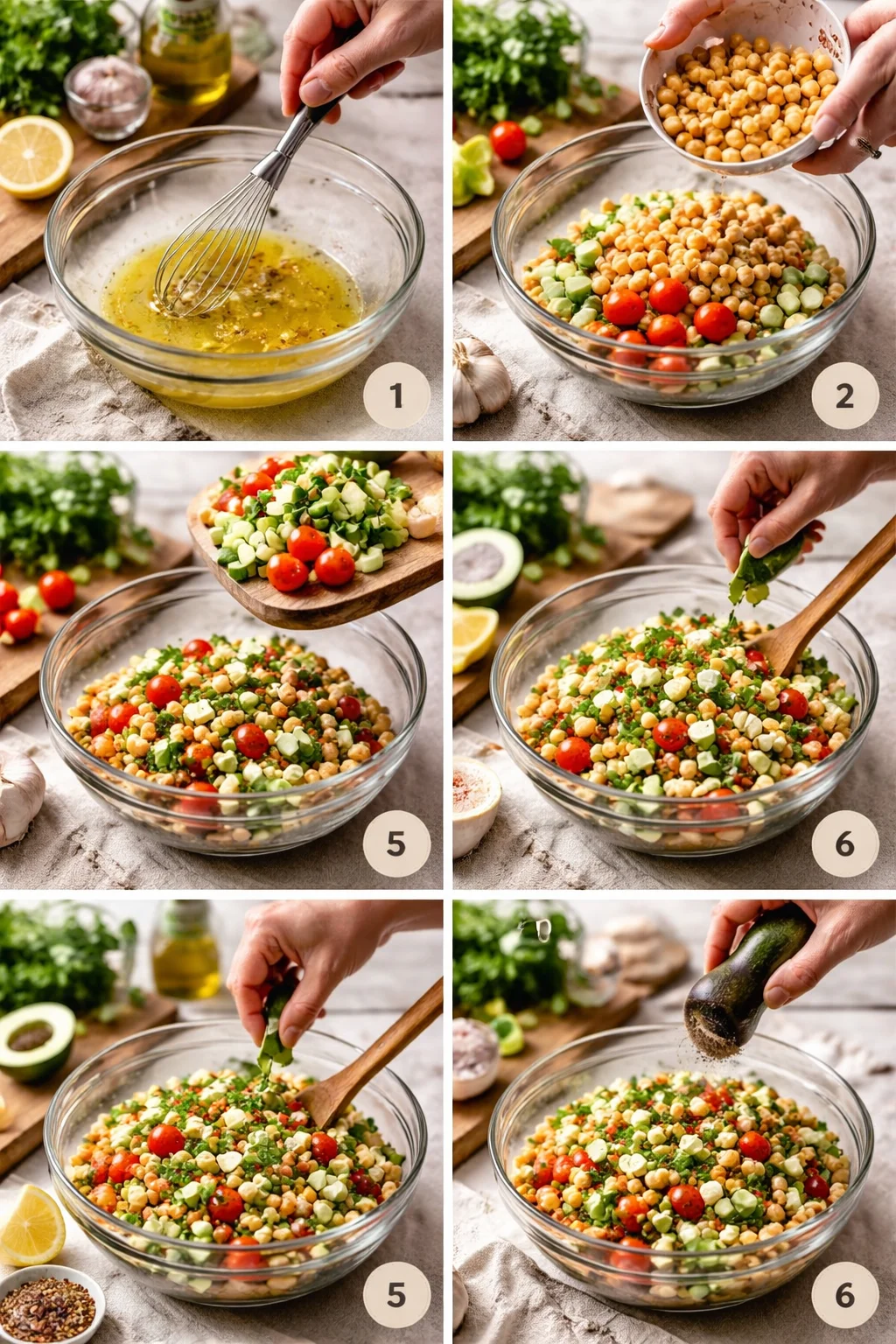 Chickpea Feta Avocado Salad