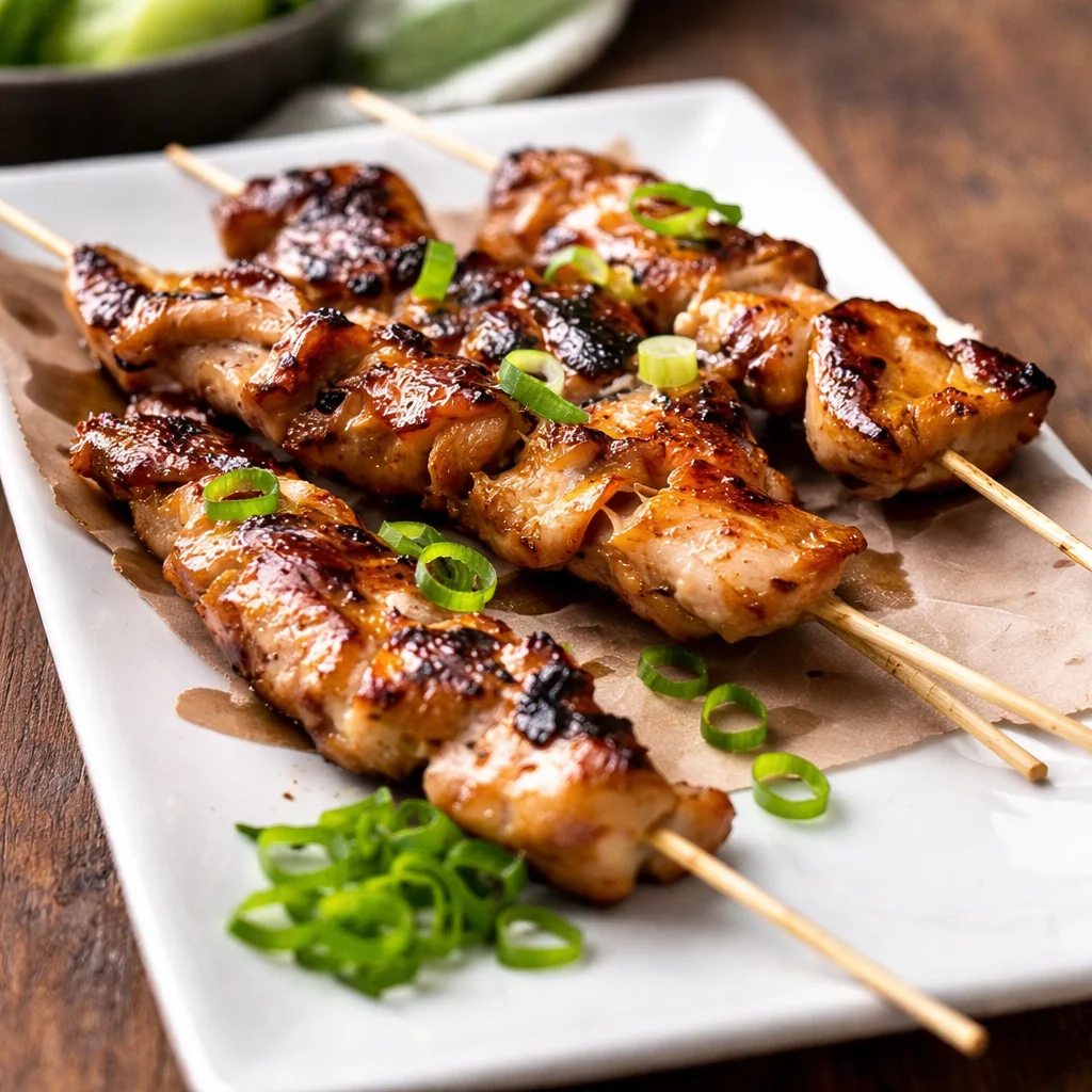 Delicious Chinese Chicken on a Stick skewers, marinated and grilled to perfection.