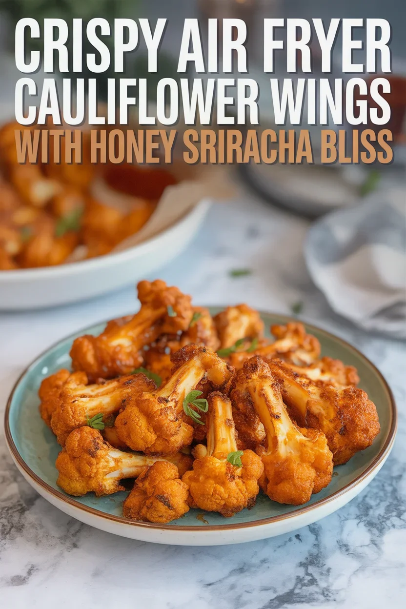 Crispy Air Fryer Cauliflower Wings with Honey Sriracha Bliss