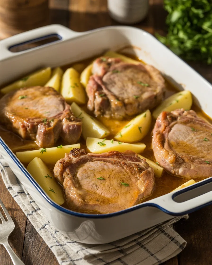Delicious Pork Chops with Scalloped Potatoes