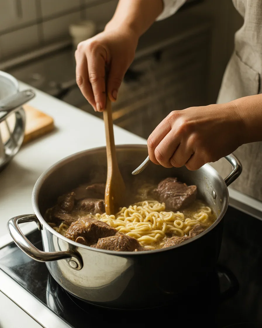 Delicious Slow Cooker Beef and Noodles