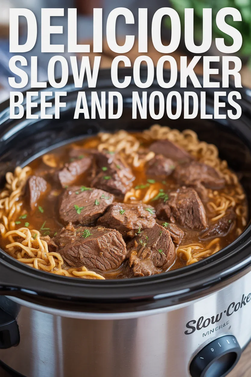 Delicious Slow Cooker Beef and Noodles