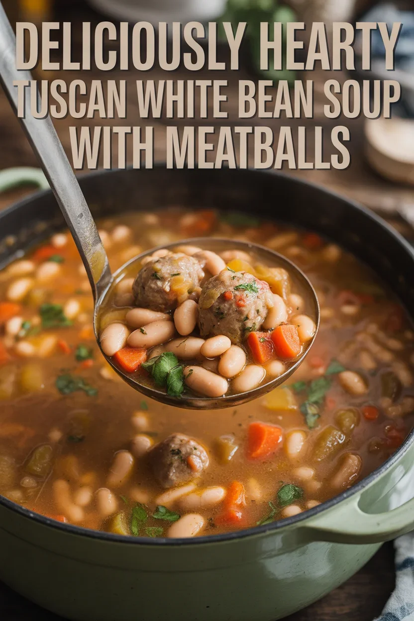 Tuscan White Bean Soup with Meatballs