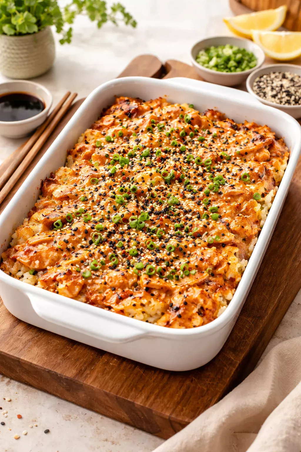 Easy Spicy Salmon Sushi Bake Recipe