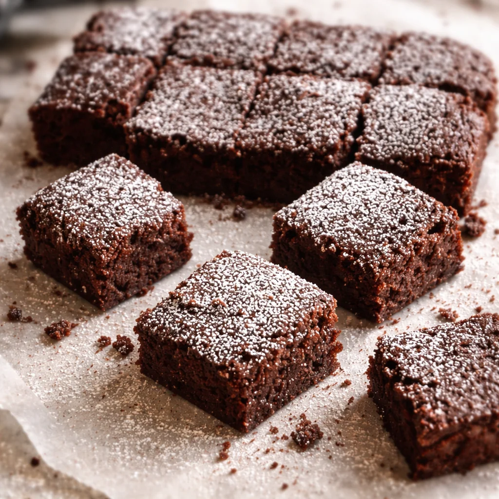 Delicious fudgy eggless brownies made from scratch with chocolate and no eggs.