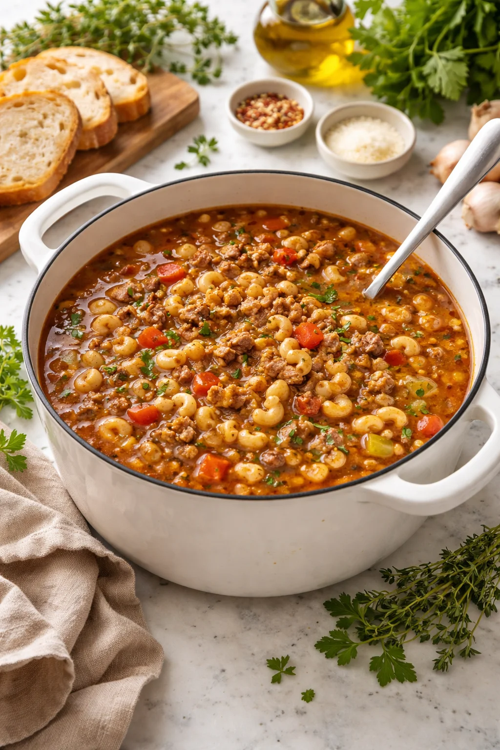 Hamburger Macaroni Soup