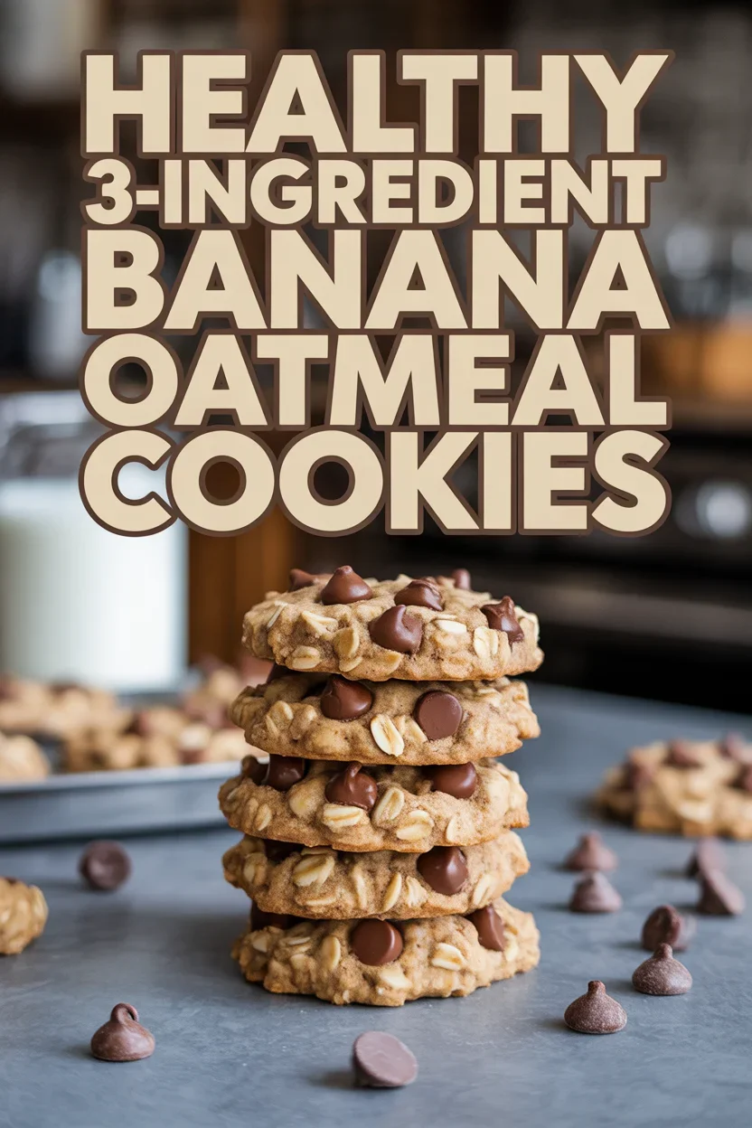 Healthy 3-Ingredient Banana Oatmeal Cookies