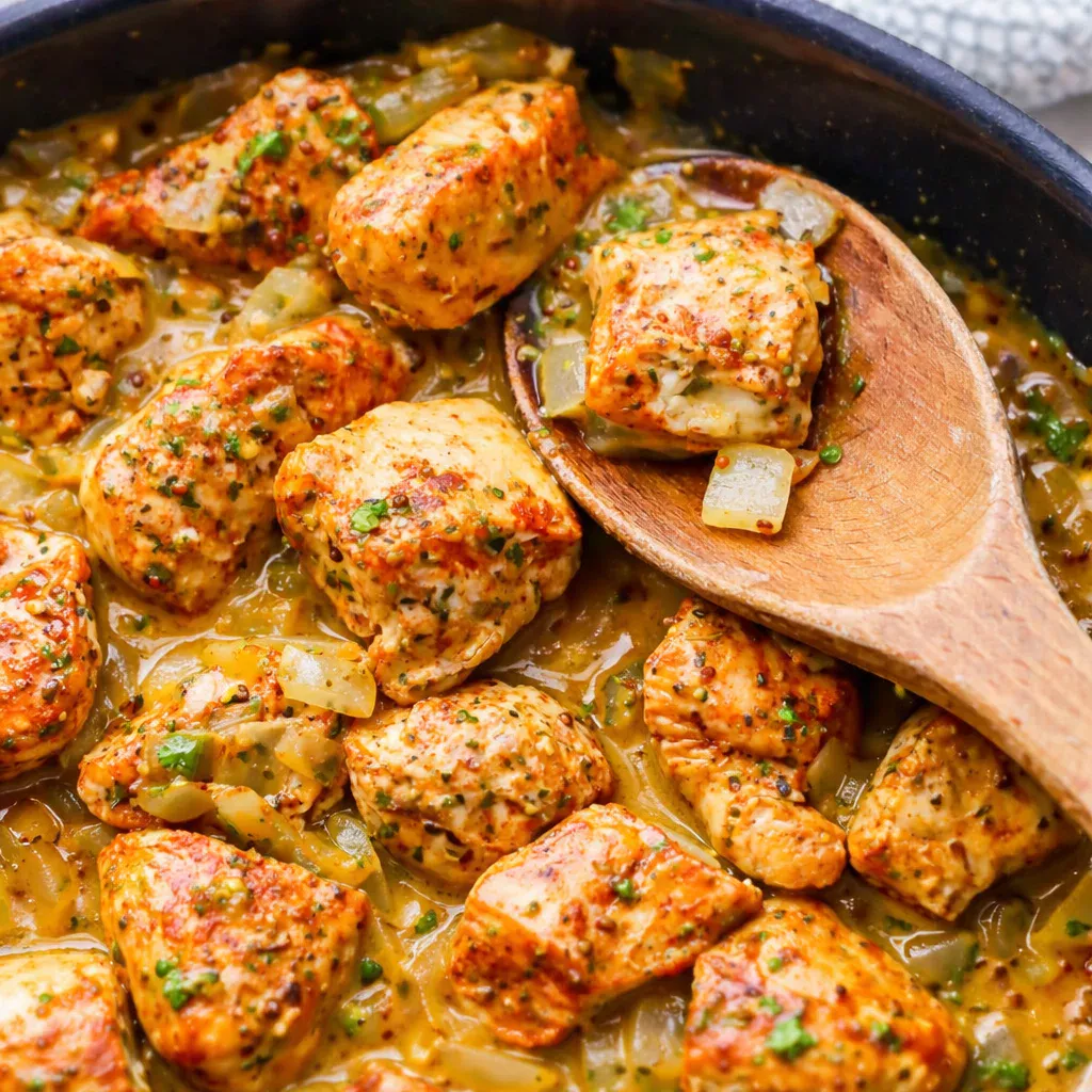 Delicious Honey Mustard Chicken marinated in sweet and tangy sauce, perfect for dinner.