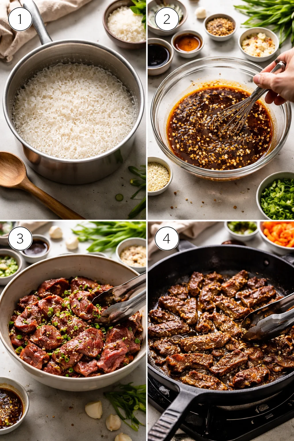 Korean BBQ Steak Rice Bowls