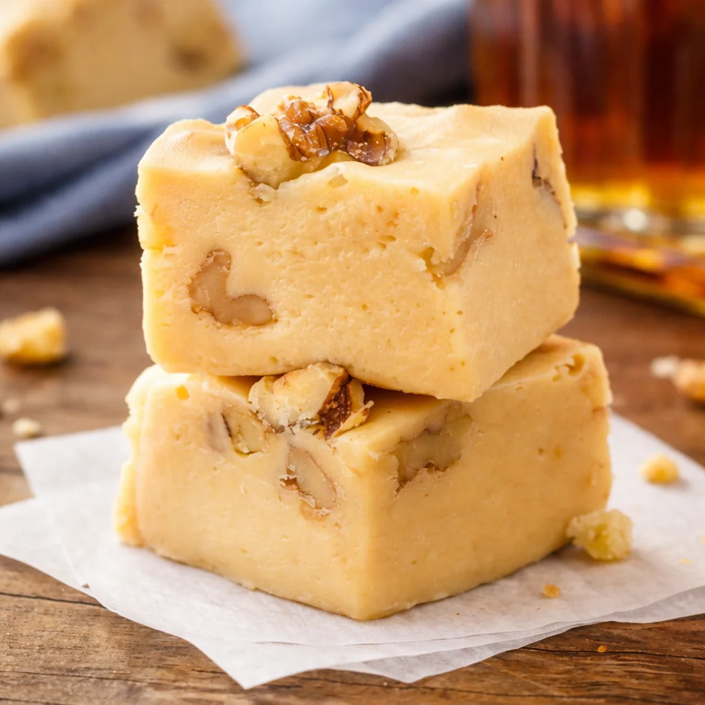 Delicious homemade maple walnut fudge with creamy texture and crunchy walnut pieces.
