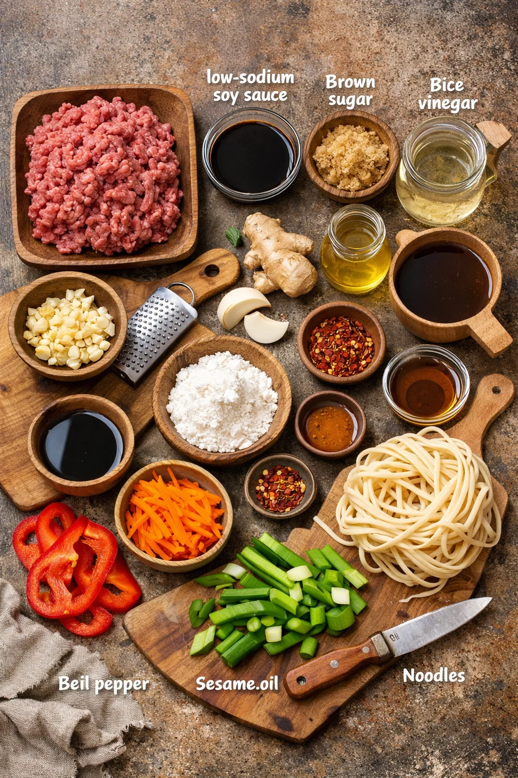 Mongolian Ground Beef Noodles Recipe