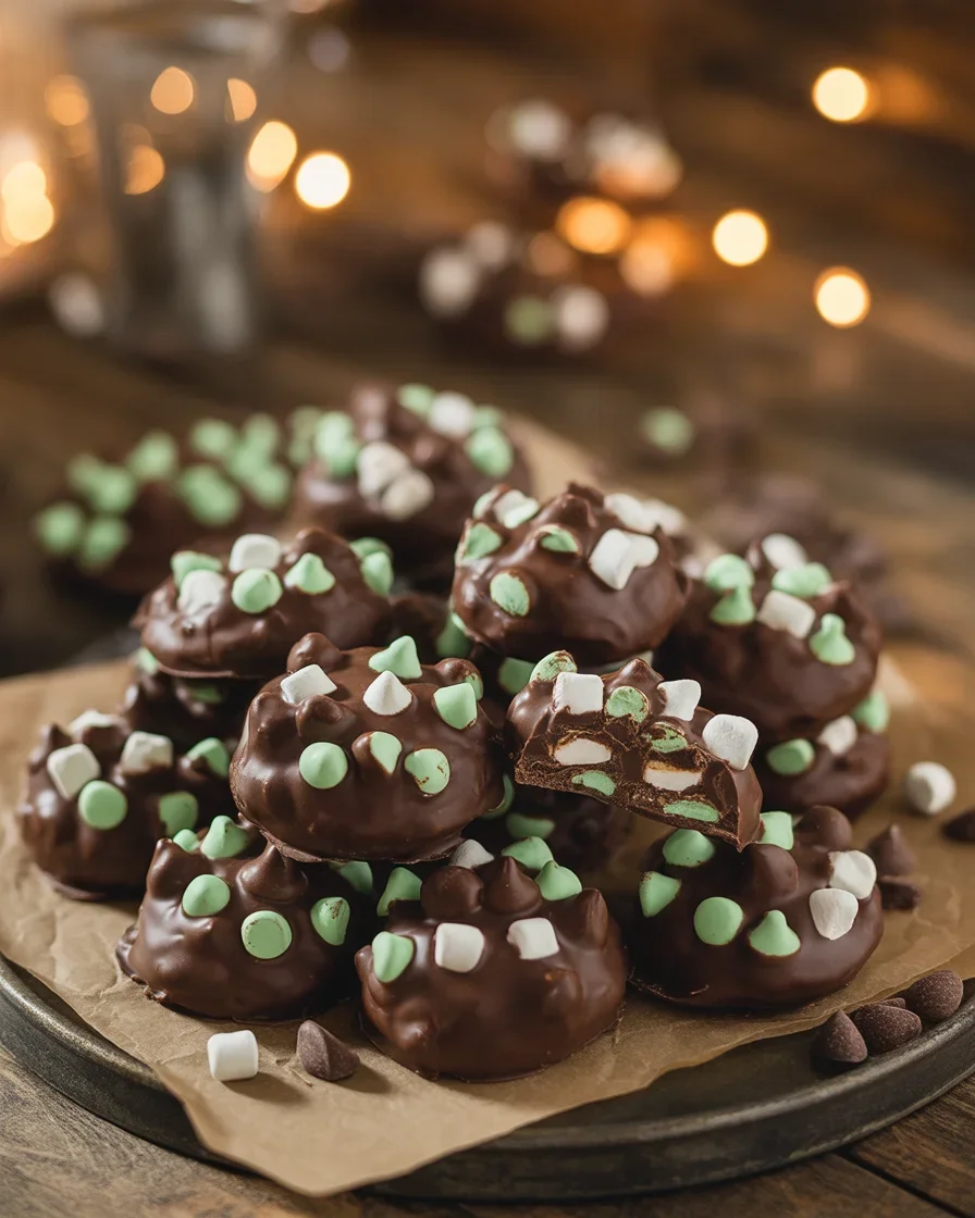 No-Bake Mint Chocolate Chip Clusters